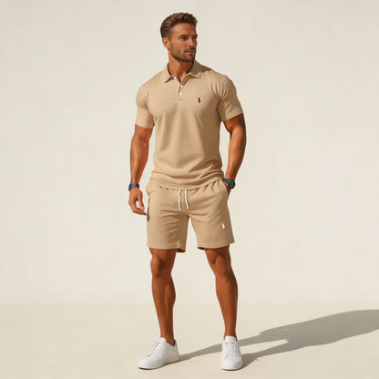 Premium Textured Polo & Shorts Set