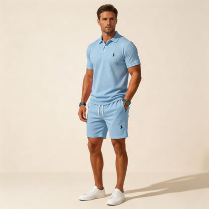 Premium Textured Polo & Shorts Set