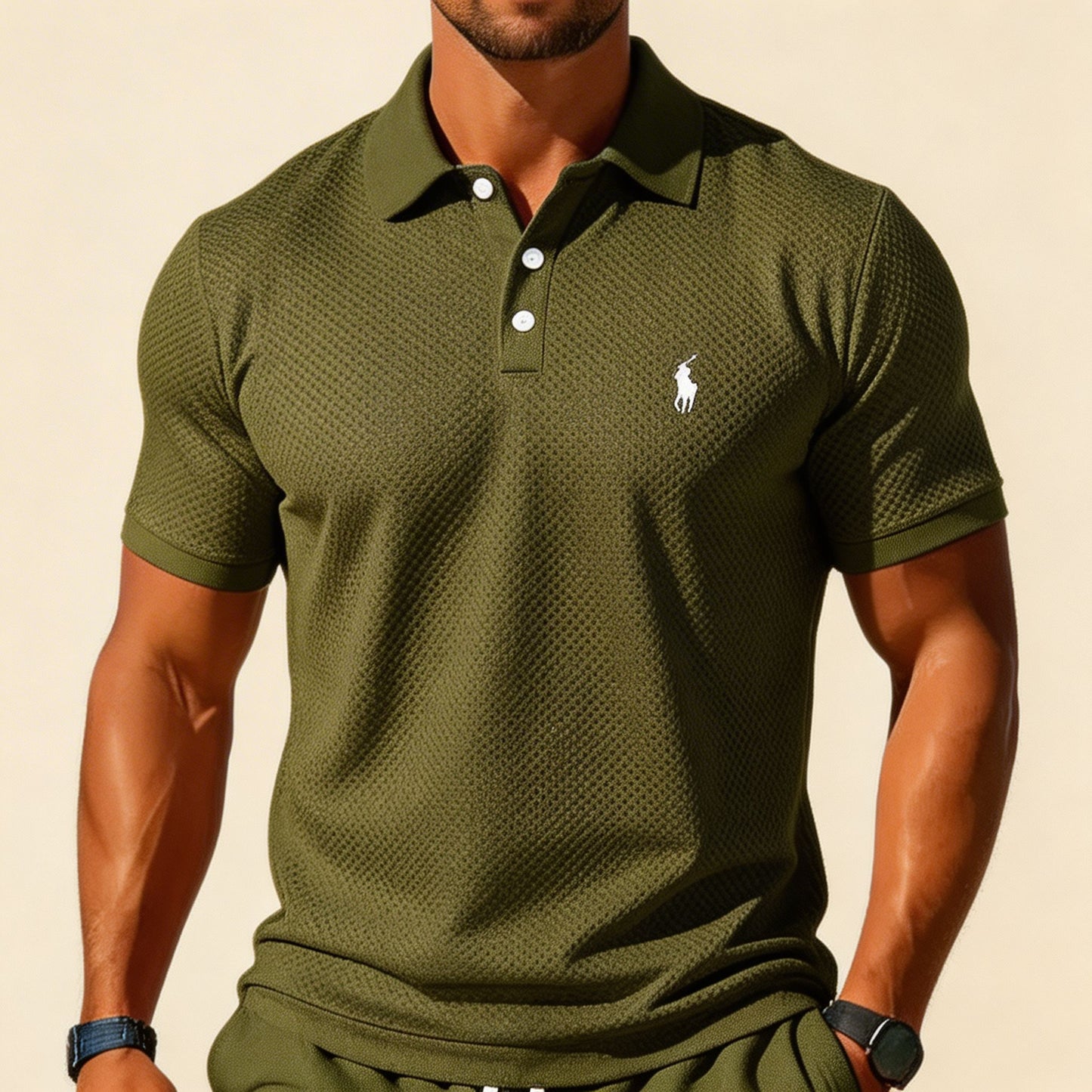 Premium Textured Polo & Shorts Set
